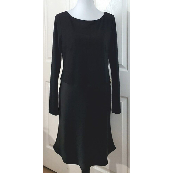 NWT Cynthia Steffe Women's Black Midi Dress Cocktail Fit & Flare MSRP $198 Sz M - Picture 1 of 9